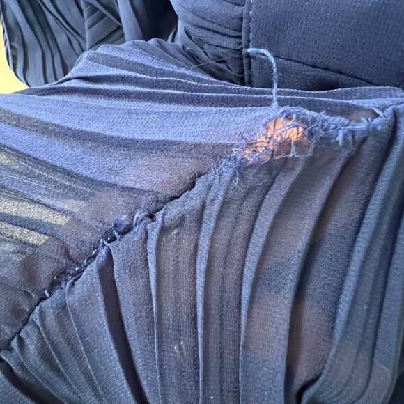 Boohoo Womens Plus Occasion Pleated Wrap Midi Dress Blue Short Sleeve size 16 - Picture 16 of 16